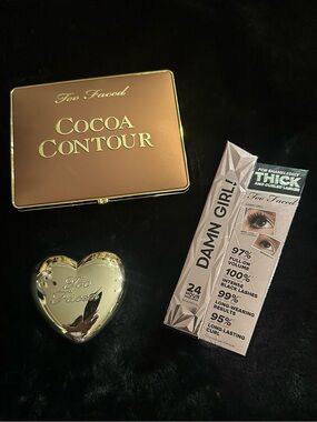 Too Faced Bundle • Cocoa Contour + Love Light Highlighter + Mascara (New)